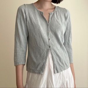 EAST teal blue linen cardigan top